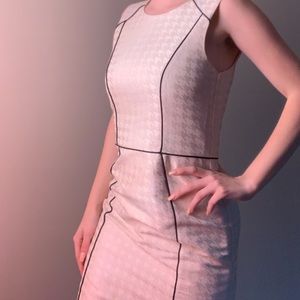 White & black, structured office dress, H&M